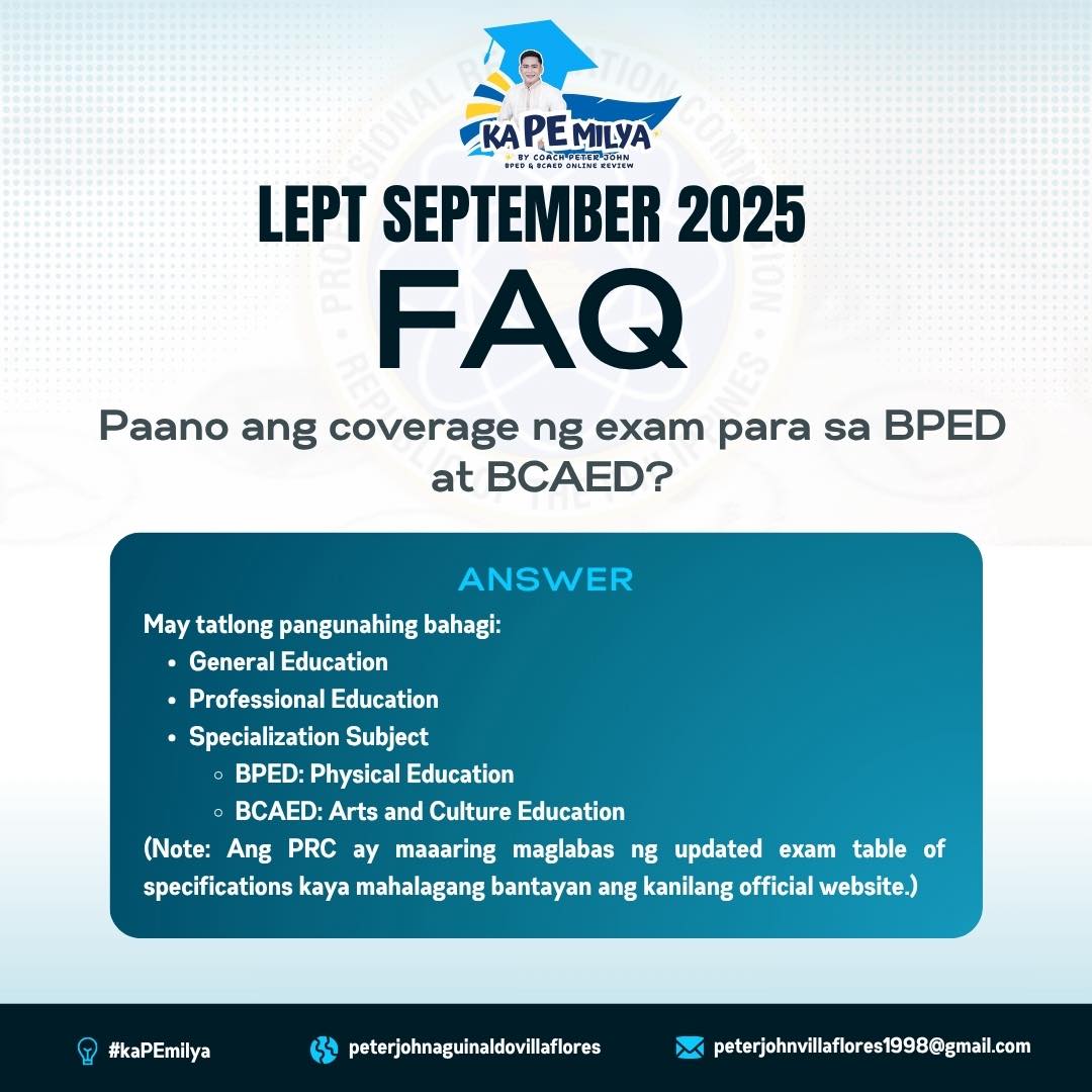 Peter John - LEPT 2025: Gabay Para sa BPED at BCAED Graduates! Handa ka ...