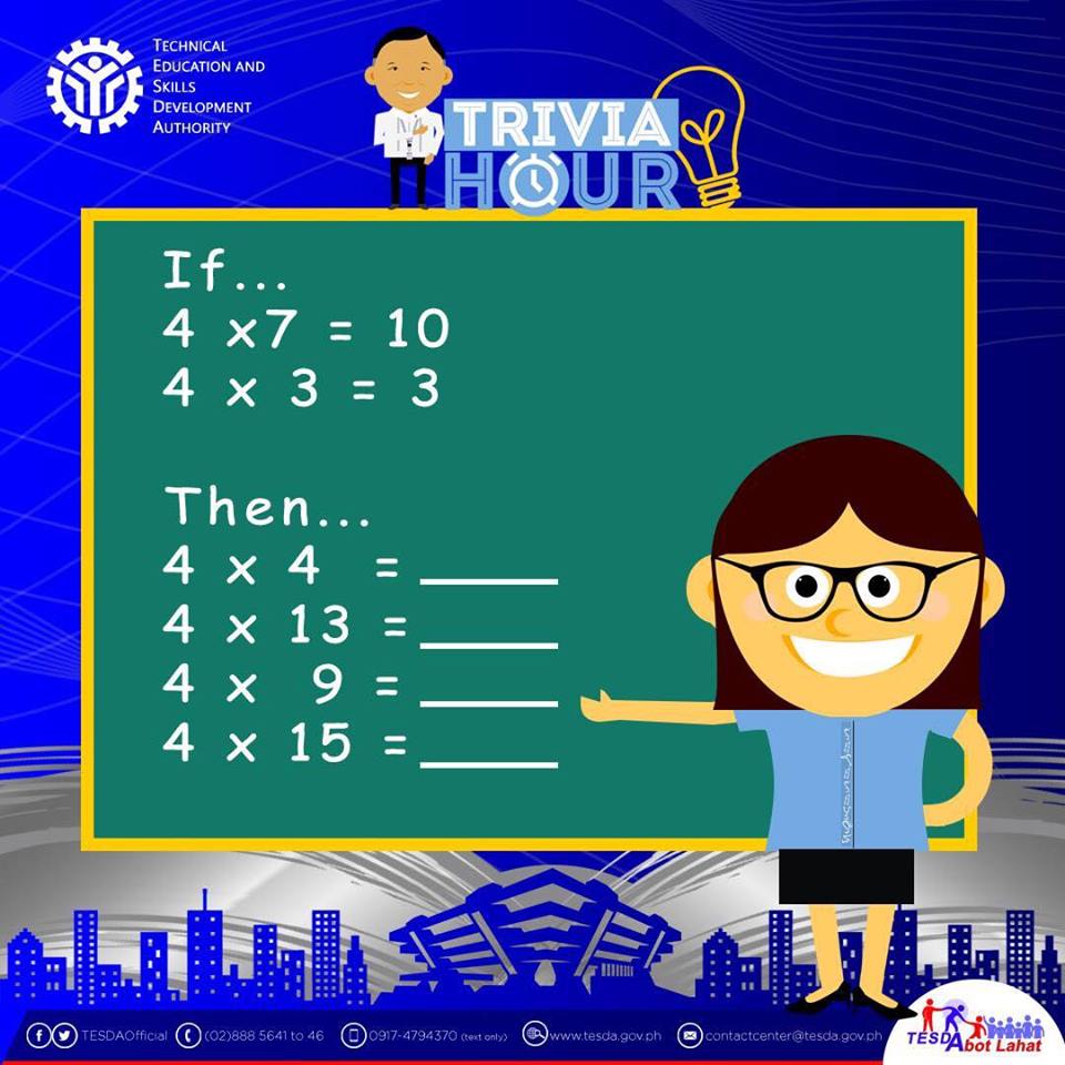 TESDA - TRIVIA HOUR: Are you ready for this? 'Cause we... | Facebook