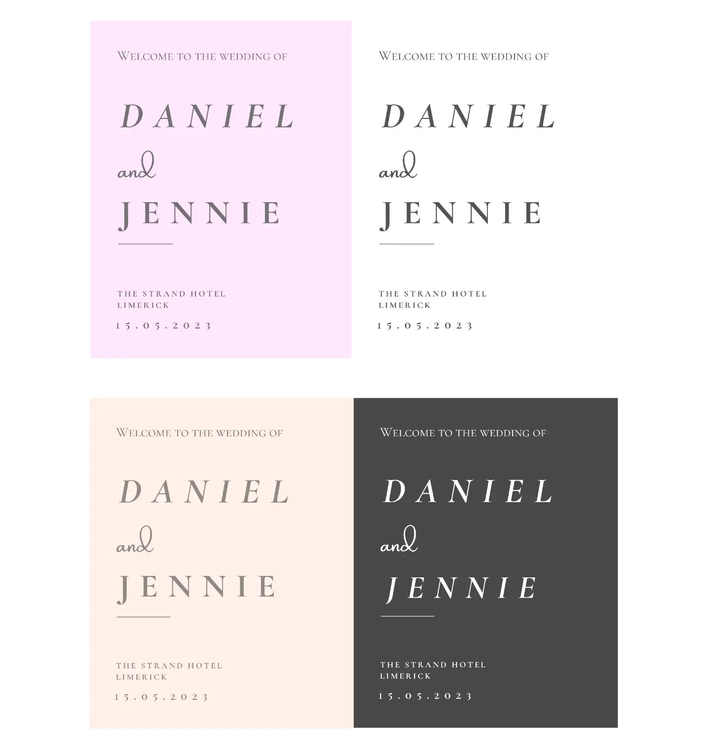 The Digital Bride - 1 Welcome Sign 4 Colour Schemes 😍 Welcome Signs are ...