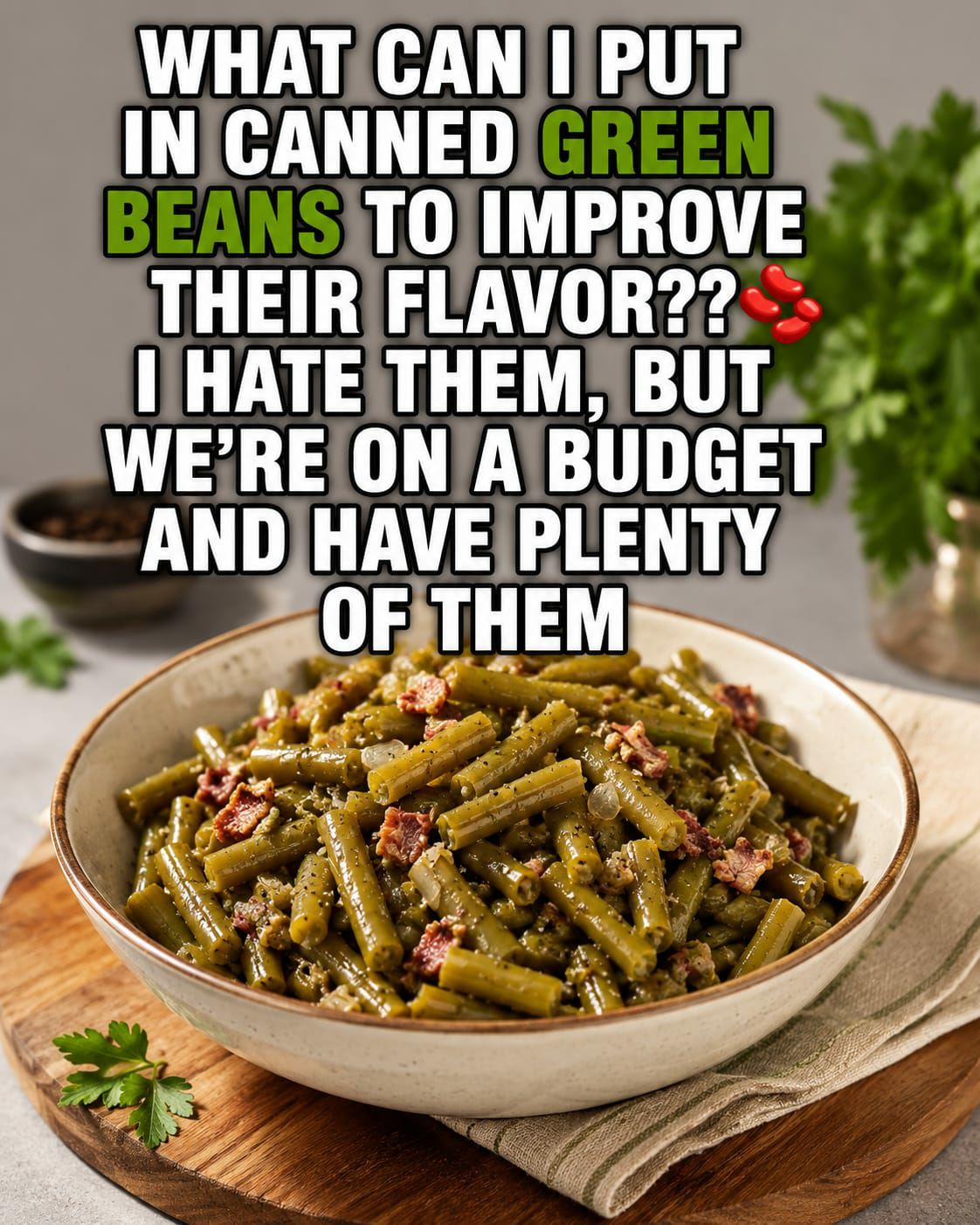 dress up canned green beans Make taste homemade with this easy recipe! Steps below 👇 cowl neckline