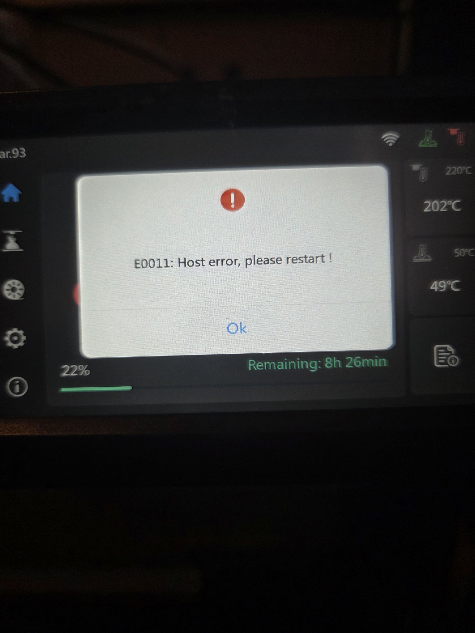 How to fix Flashforge Adventurer 5M error E0011?