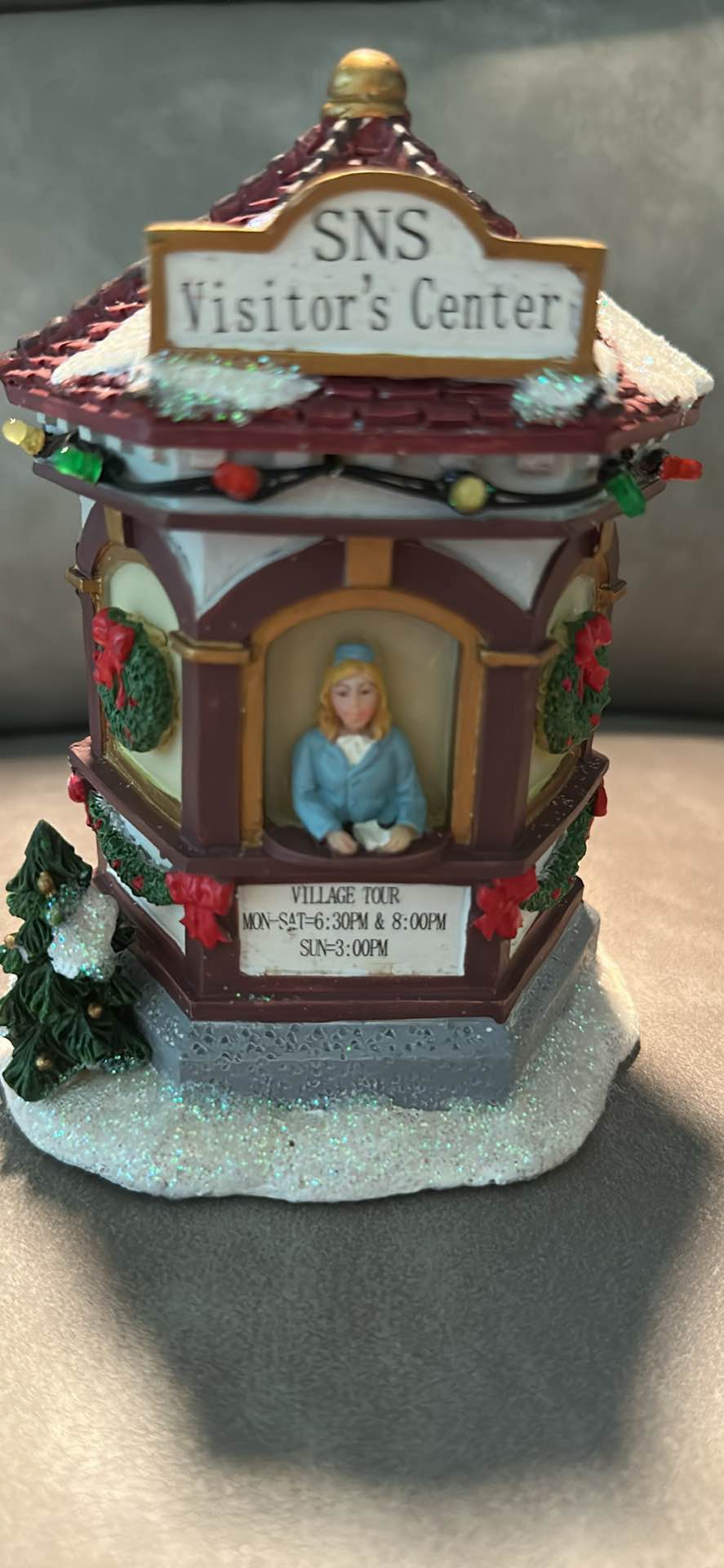 This is the St. Nicholas Square Visitor's Center lighted Christmas