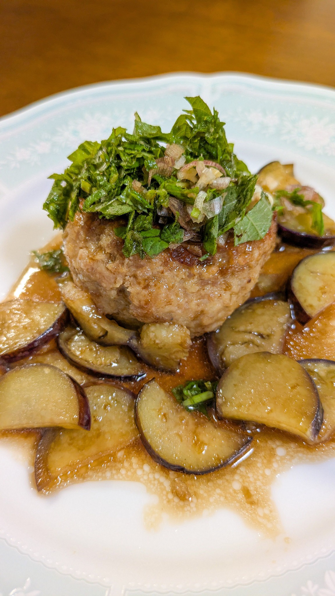 柔らか鶏つくね&ナスの揚げびたし Chicken Meatballs Deep-Fried