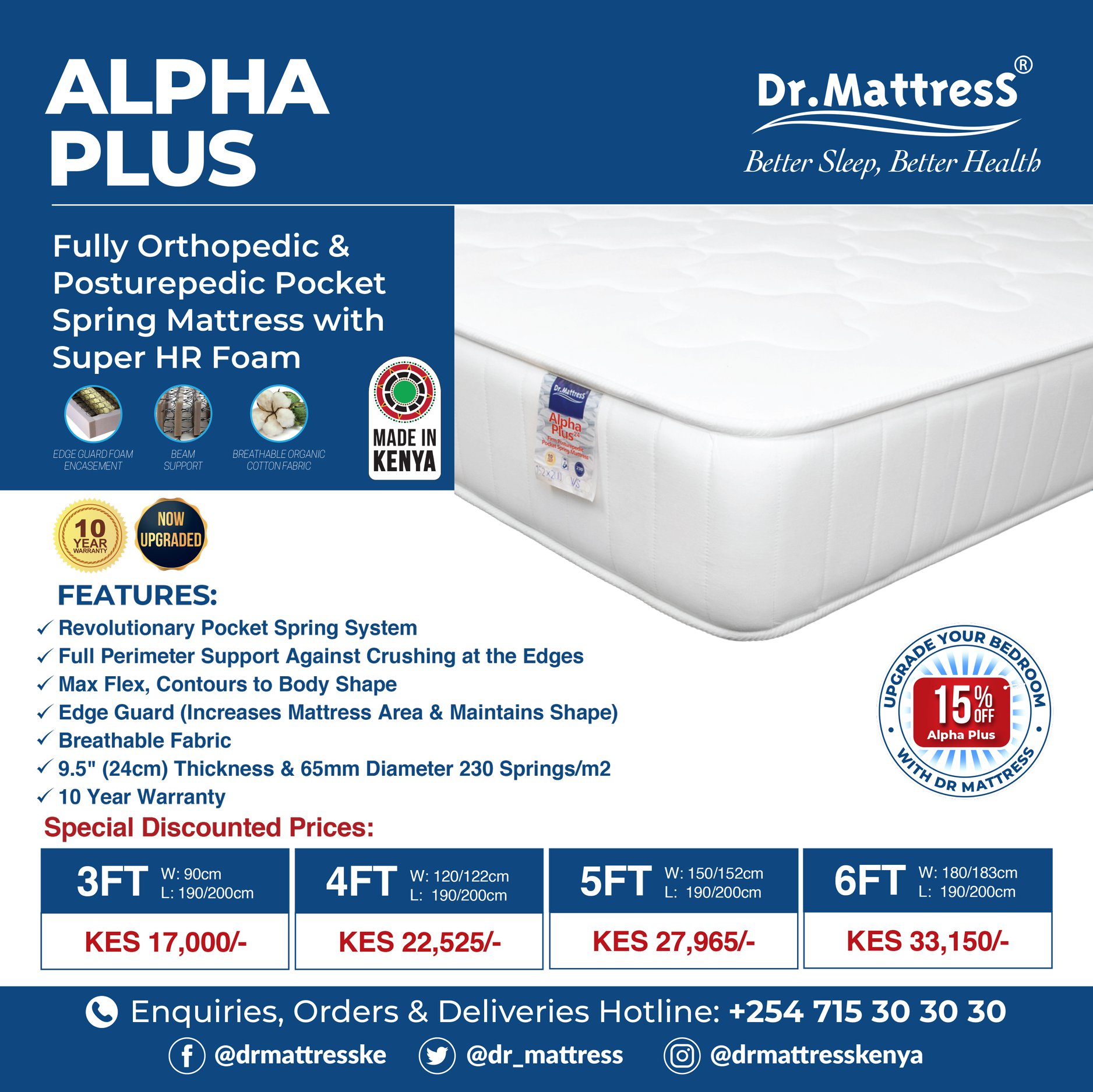 Dr.Mattress - ⭐😮🛏️ 15% OFF ALL ALPHA PLUS POCKET SPRING... | Facebook