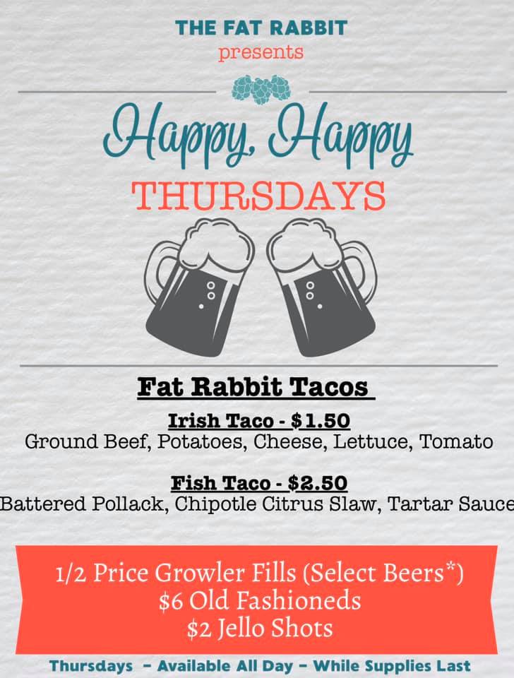 The Fat Rabbit - Who remembers “Happy Hour”?? Who says we... | Facebook