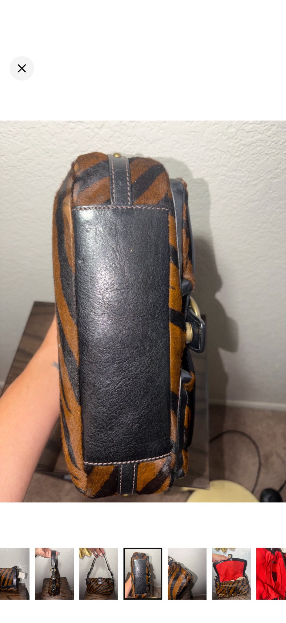 Rare Y2K Coach Chelsea field haircalf zebra stripe purse for sale
