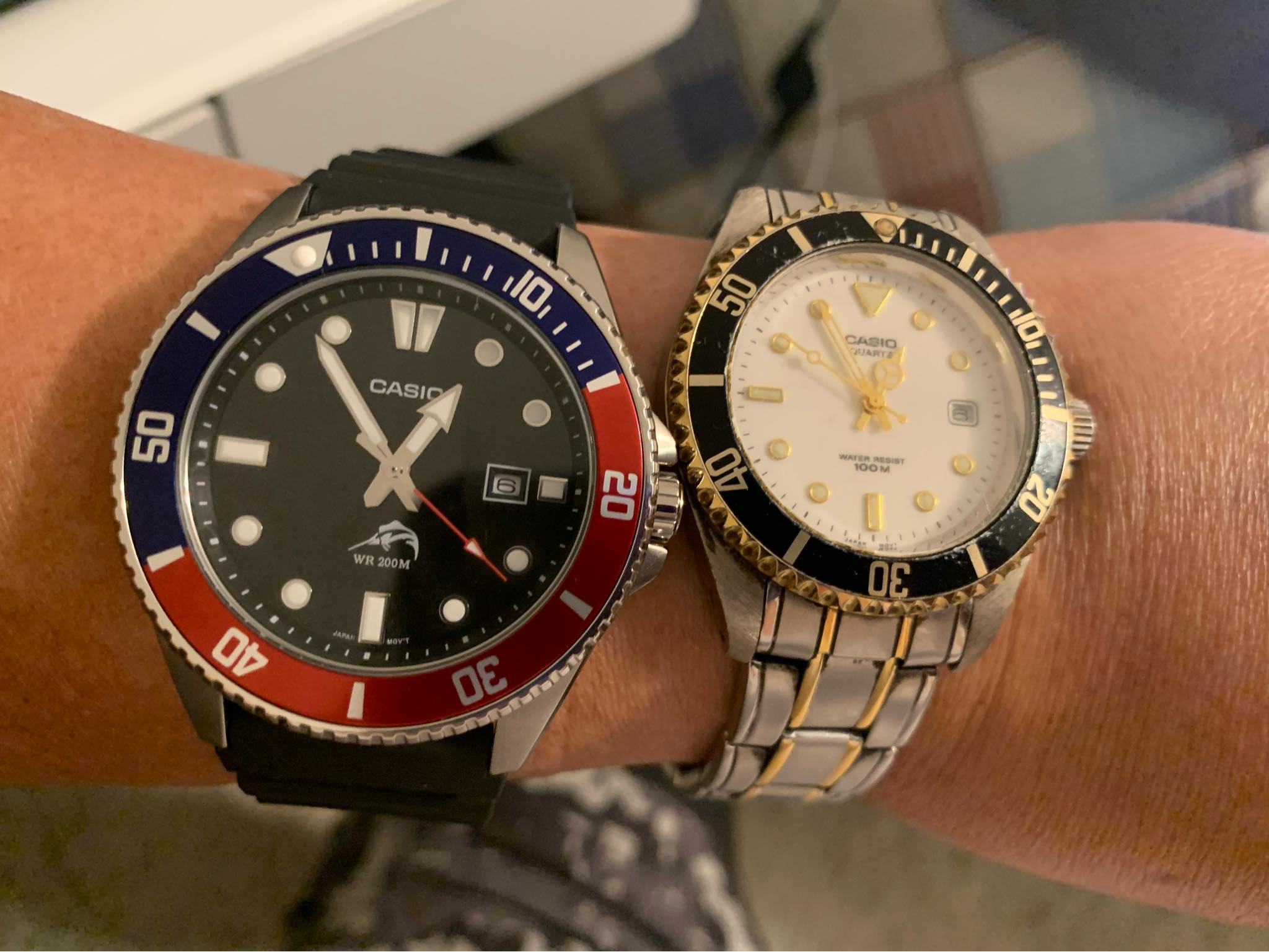 Duro/Marlin watch alongside 1980s Casio Diver