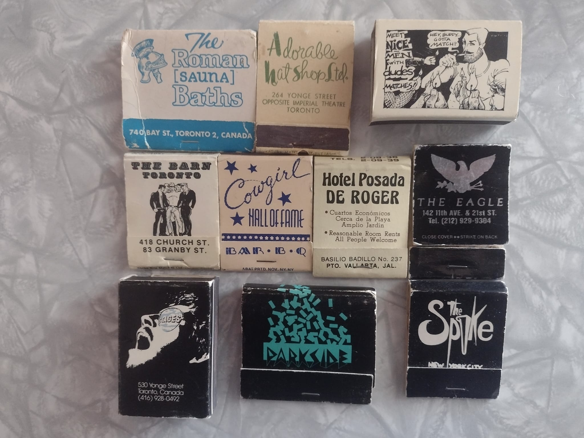 Toronto, ON and NYC matchbook collection from 1980s