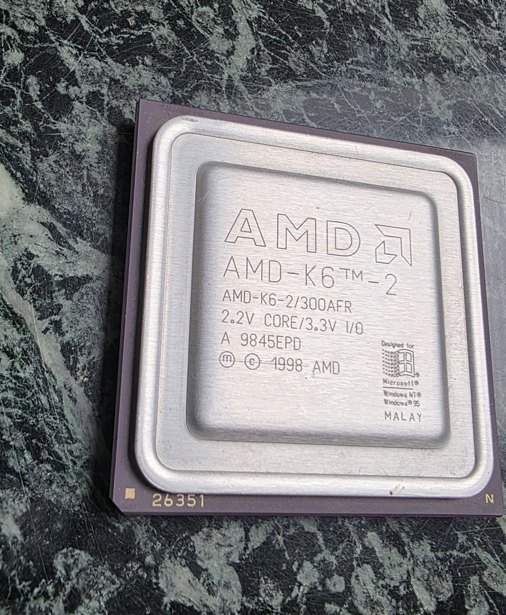 AMD K6-2/500 CPU released in August 1999.