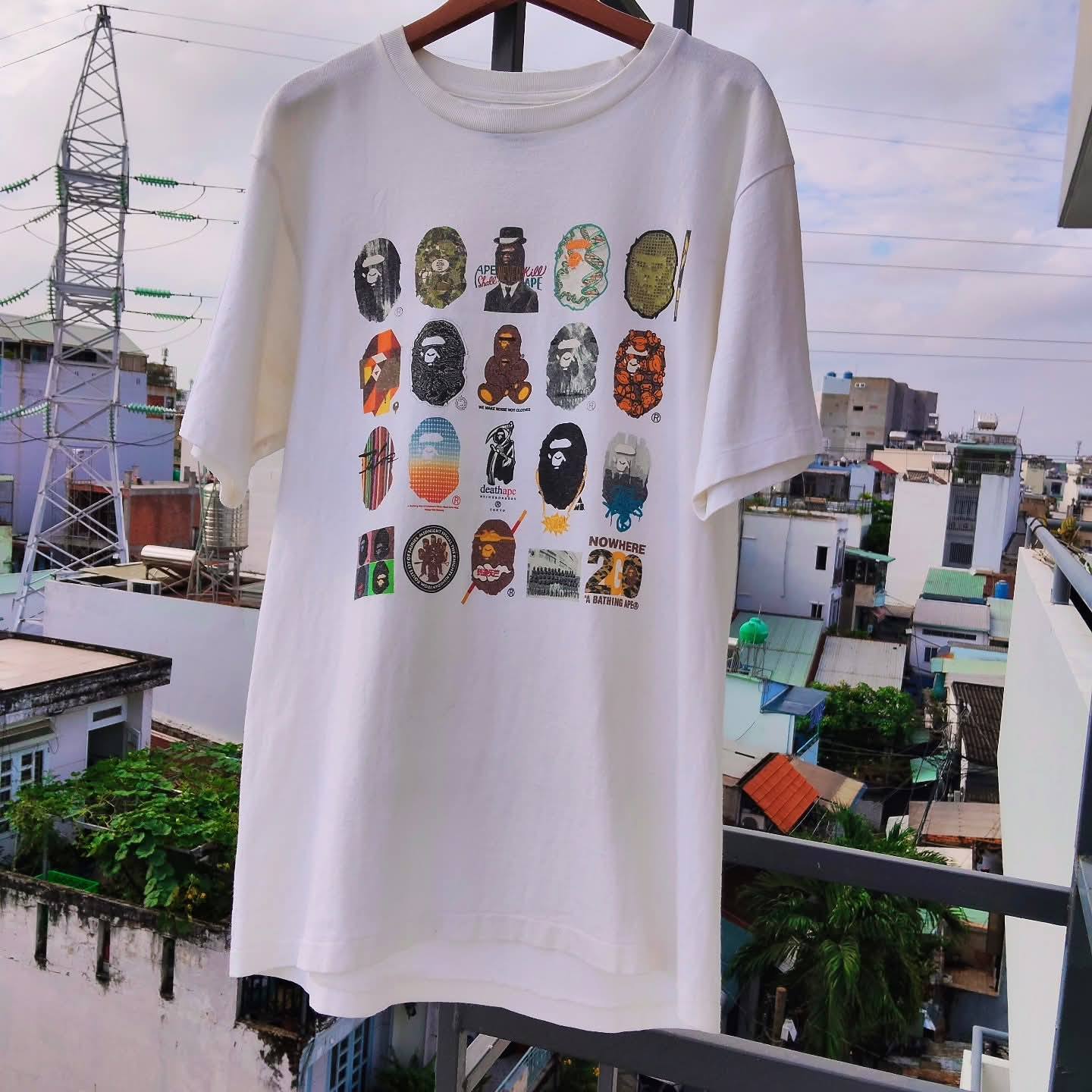 Mens Tshirt A Bathing Ape Camo Tee MAP CAMO APE HEAD ONE POINT TEE
