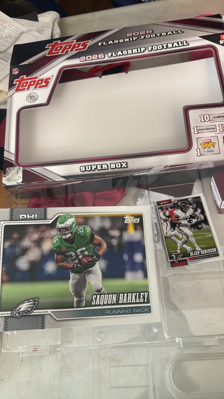 Bijan Robinson card found in Topps 2026 Flasohip Football Super Box