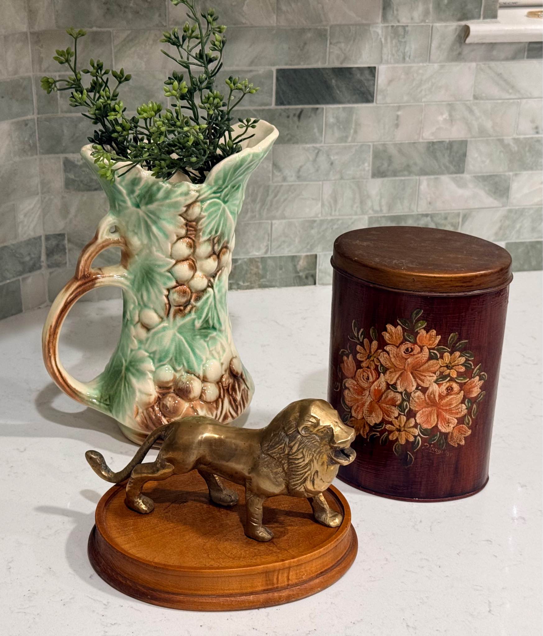 Eclectic collection of vintage home decor and collectibles. This