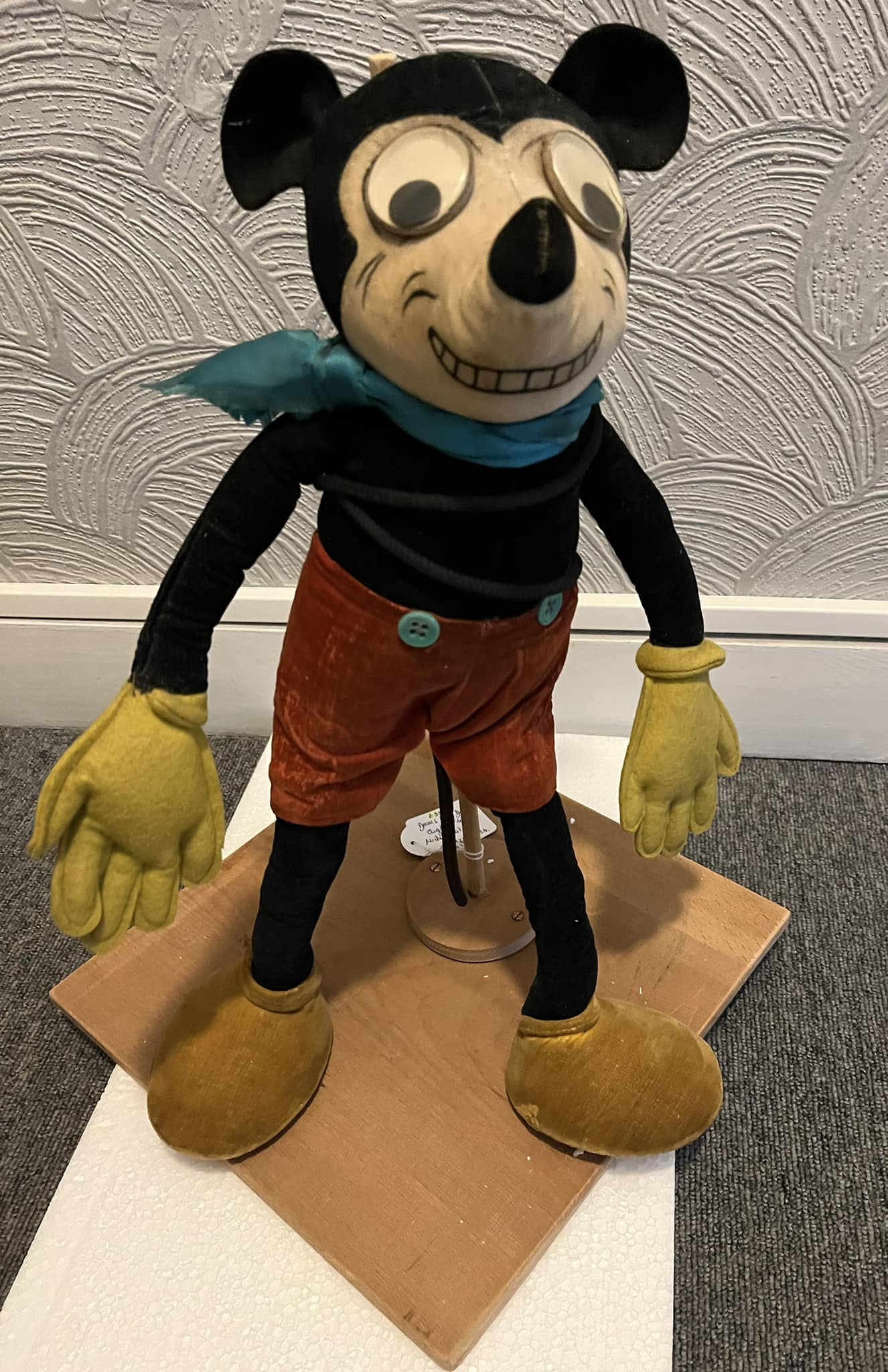 Vintage 1930's Mickey Mouse plush stuffed toy doll by Deans Rag