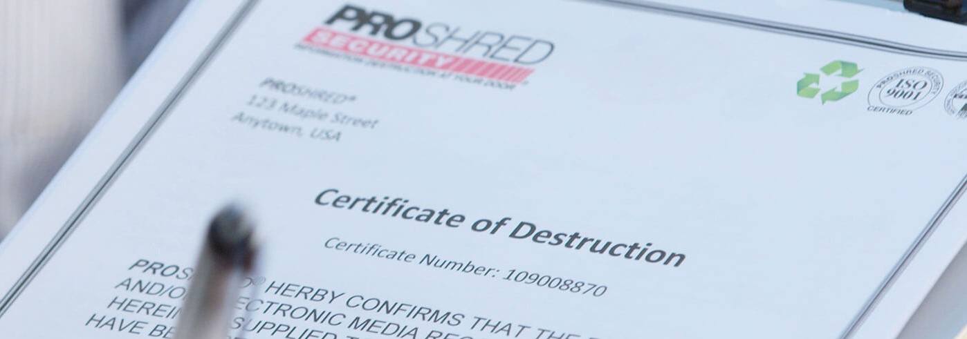 What to expect from our Certificate... - Proshred St. Louis | Facebook