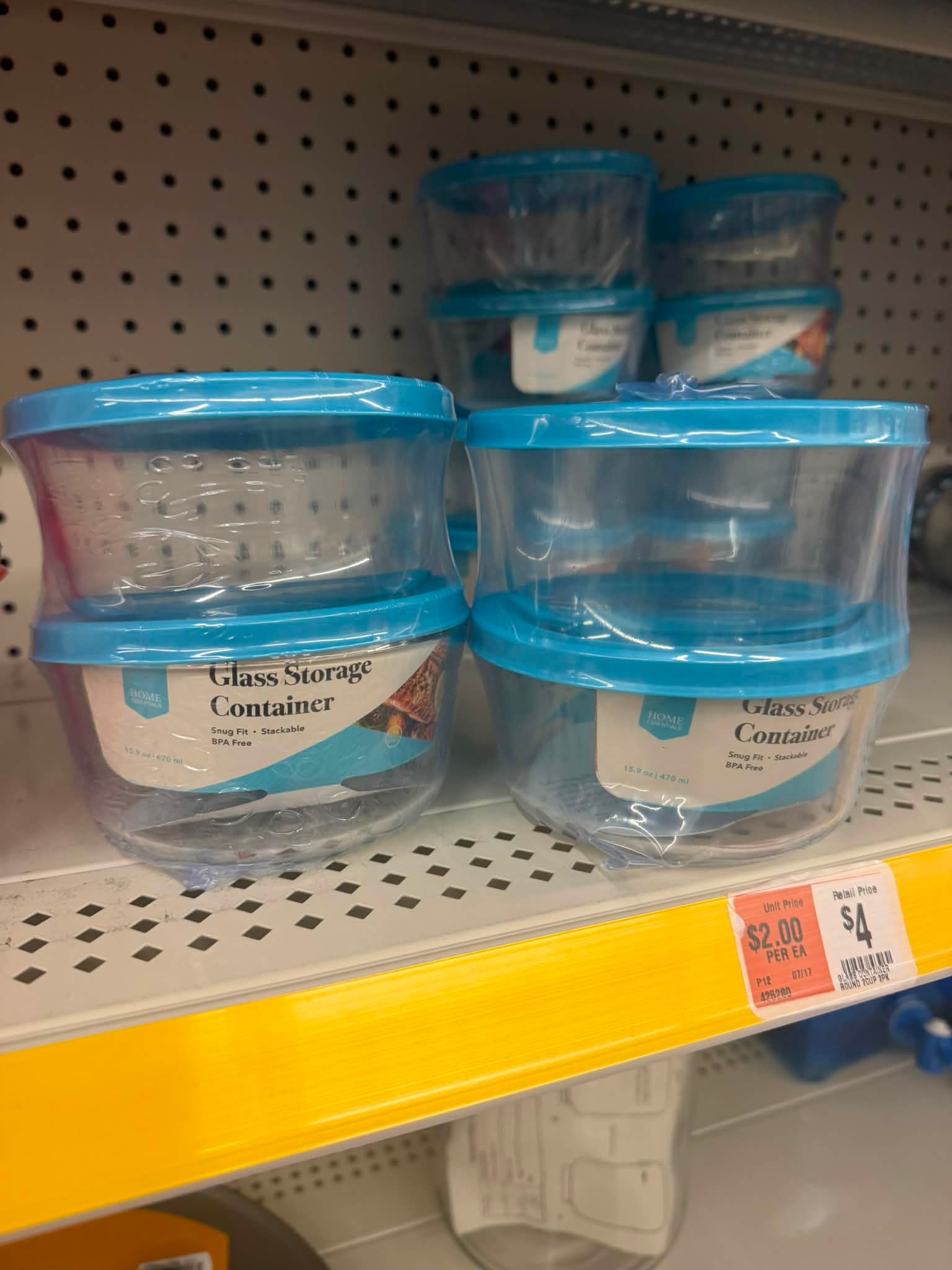 Glass storage containers with lids at Dollar Tree for $4