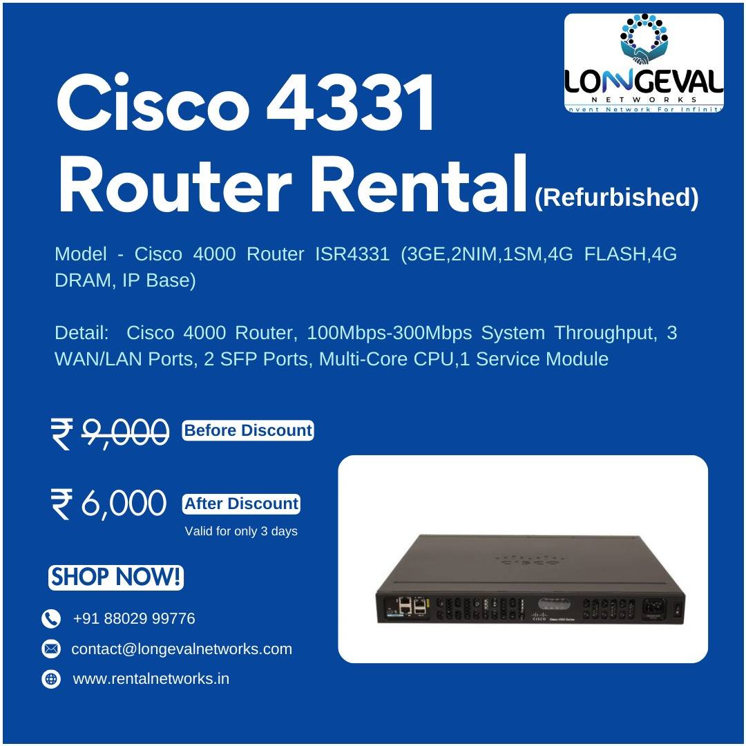 Get a Cisco 4331 Router Rental... - Longeval Networks