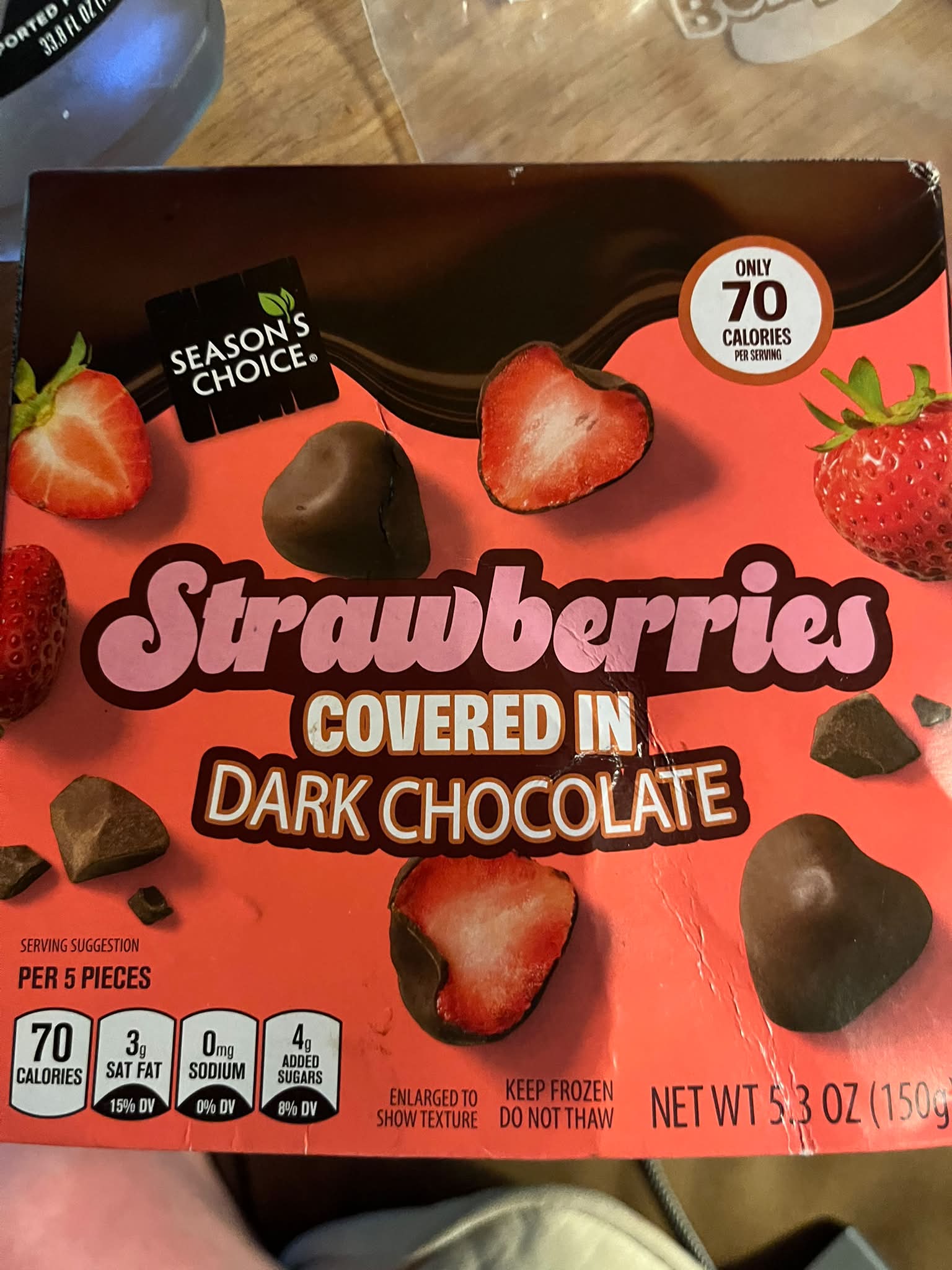 Aldi's dark chocolate covered frozen strawberries