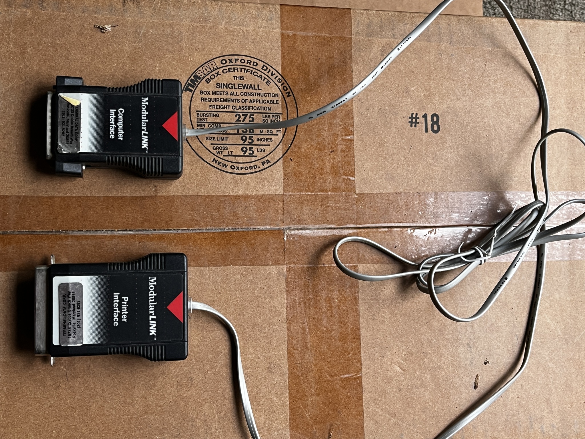 Something from the 90's. Twinax serial/parallel adapter for an AS