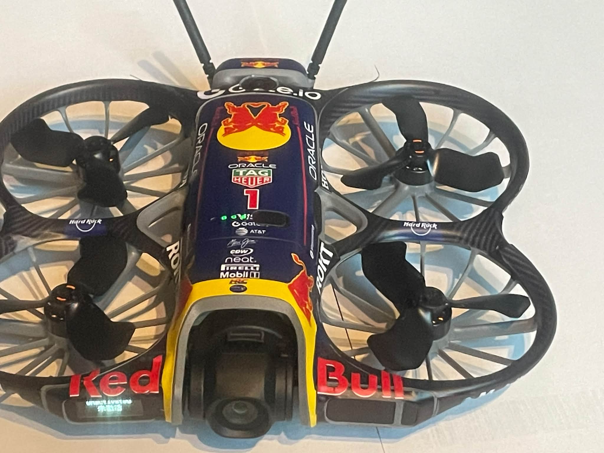 Custom DJI Neo 2 drone designs with Redbull F-1 theme