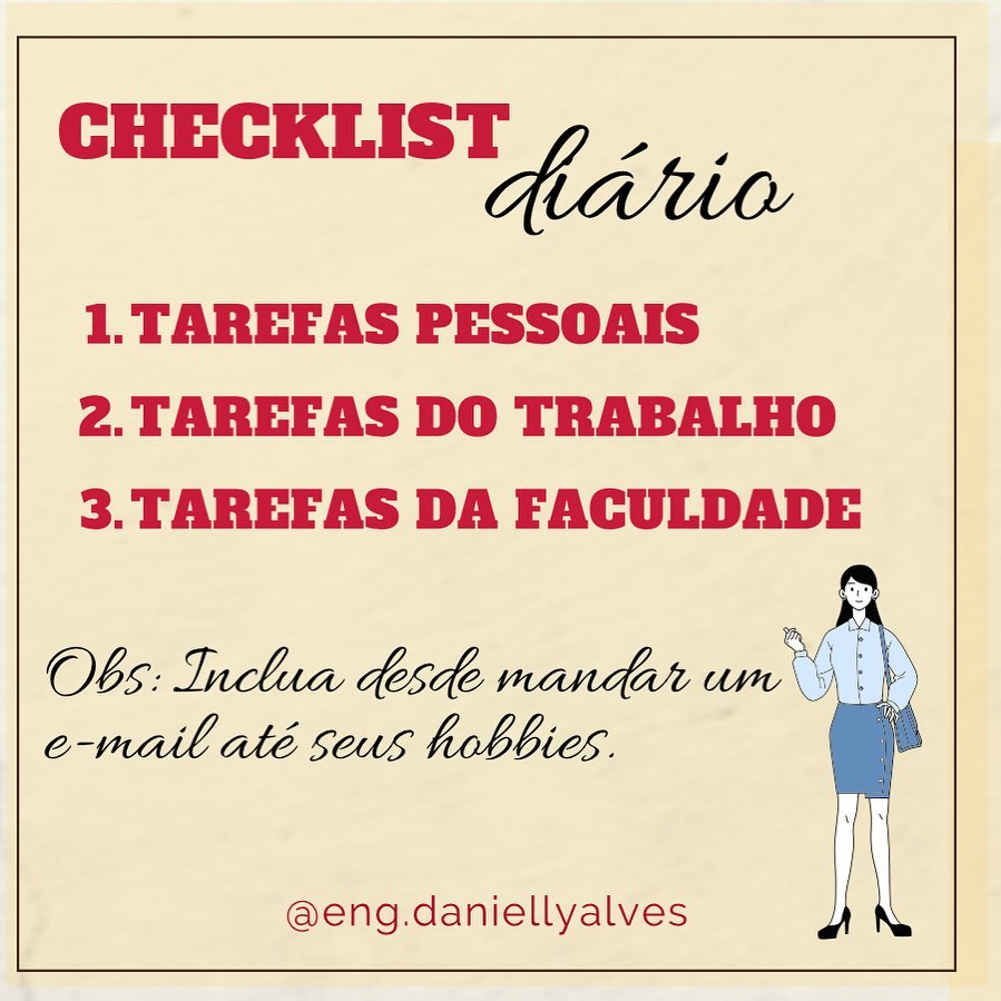 eng.daniellyalves - O checklist nada mais é que o planejamento das ...