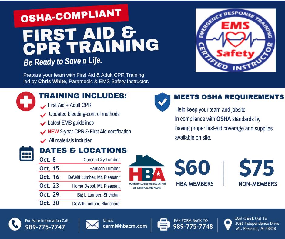 OSHA COMPLIANT FIRST AID & CPR TRAINING