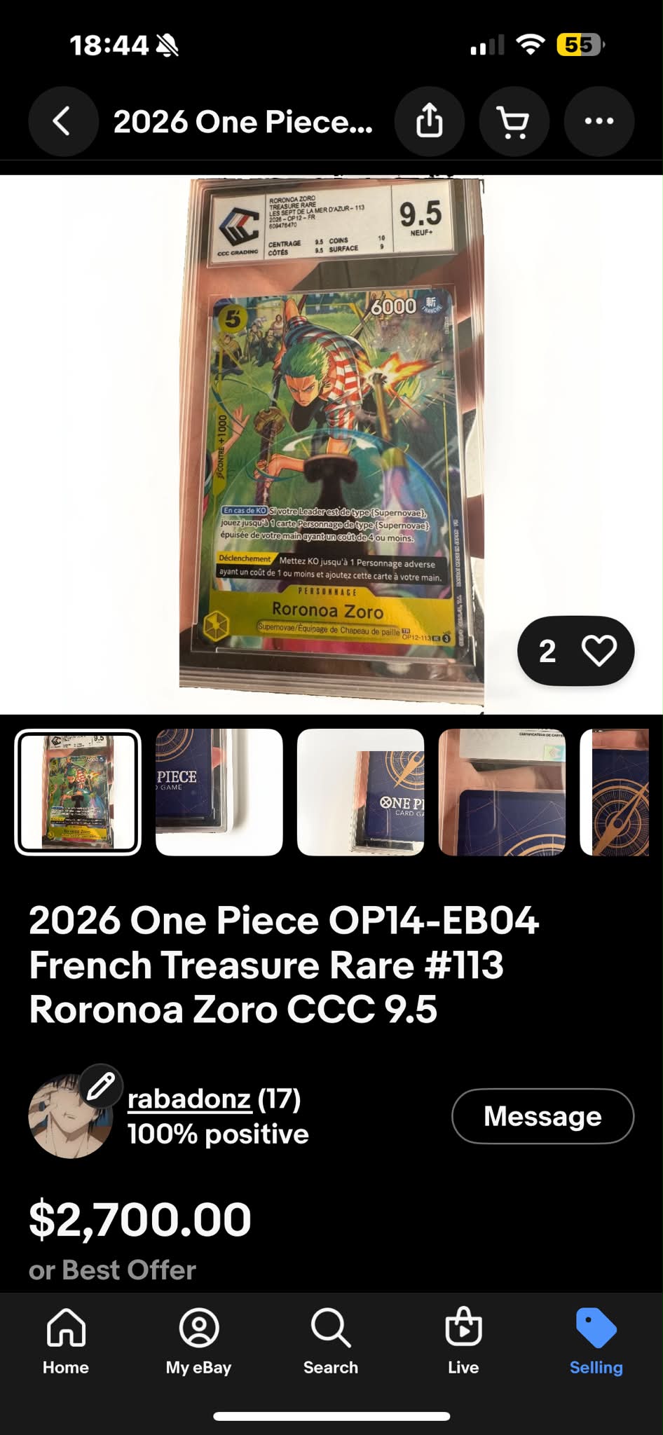 I have this french treasure rare zoro on ebay if anyone interested