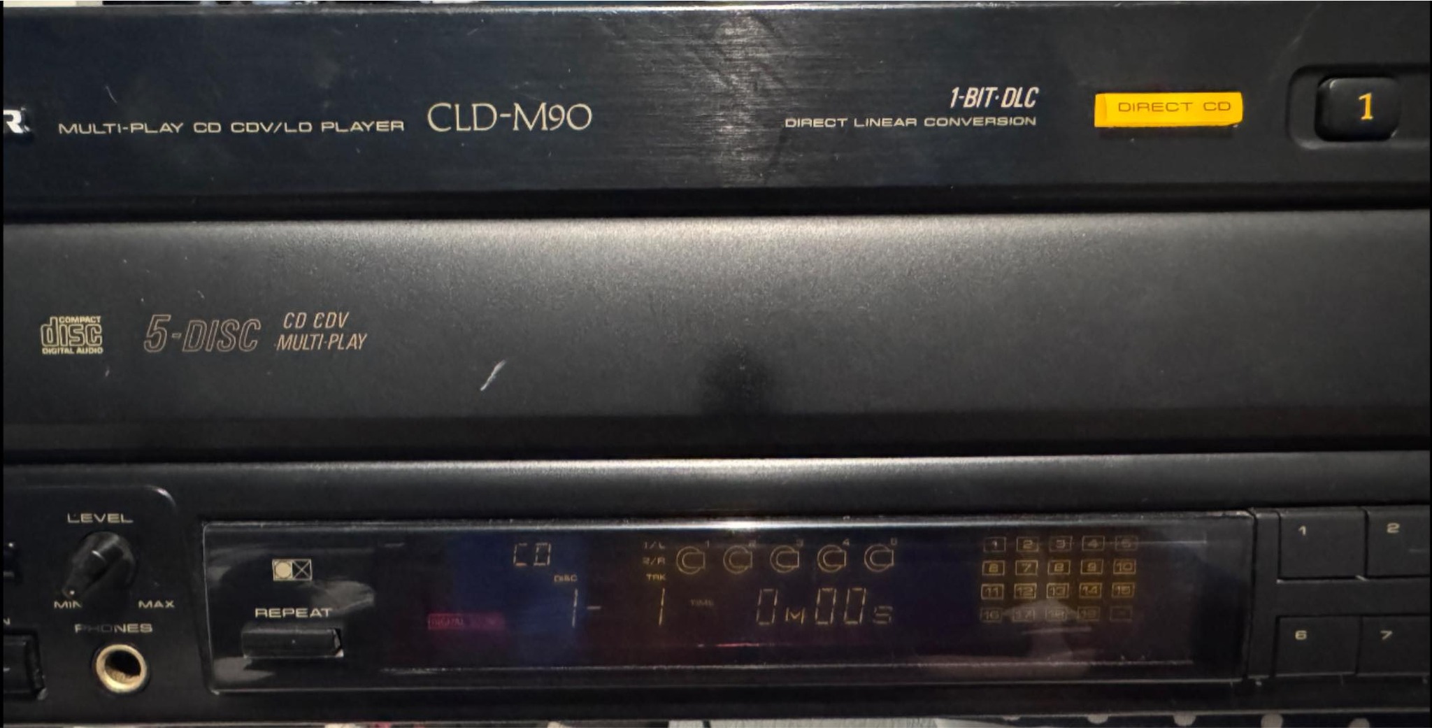 How to fix dim display on Pioneer LaserDisc players?