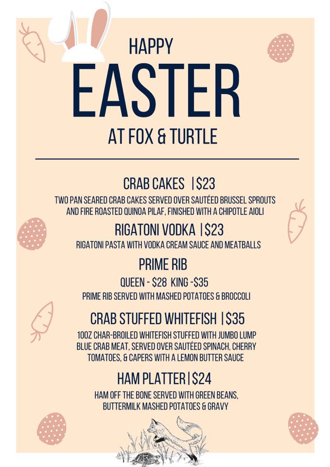 Fox & Turtle - Our Easter menu is here! 🐰 Available only... | Facebook