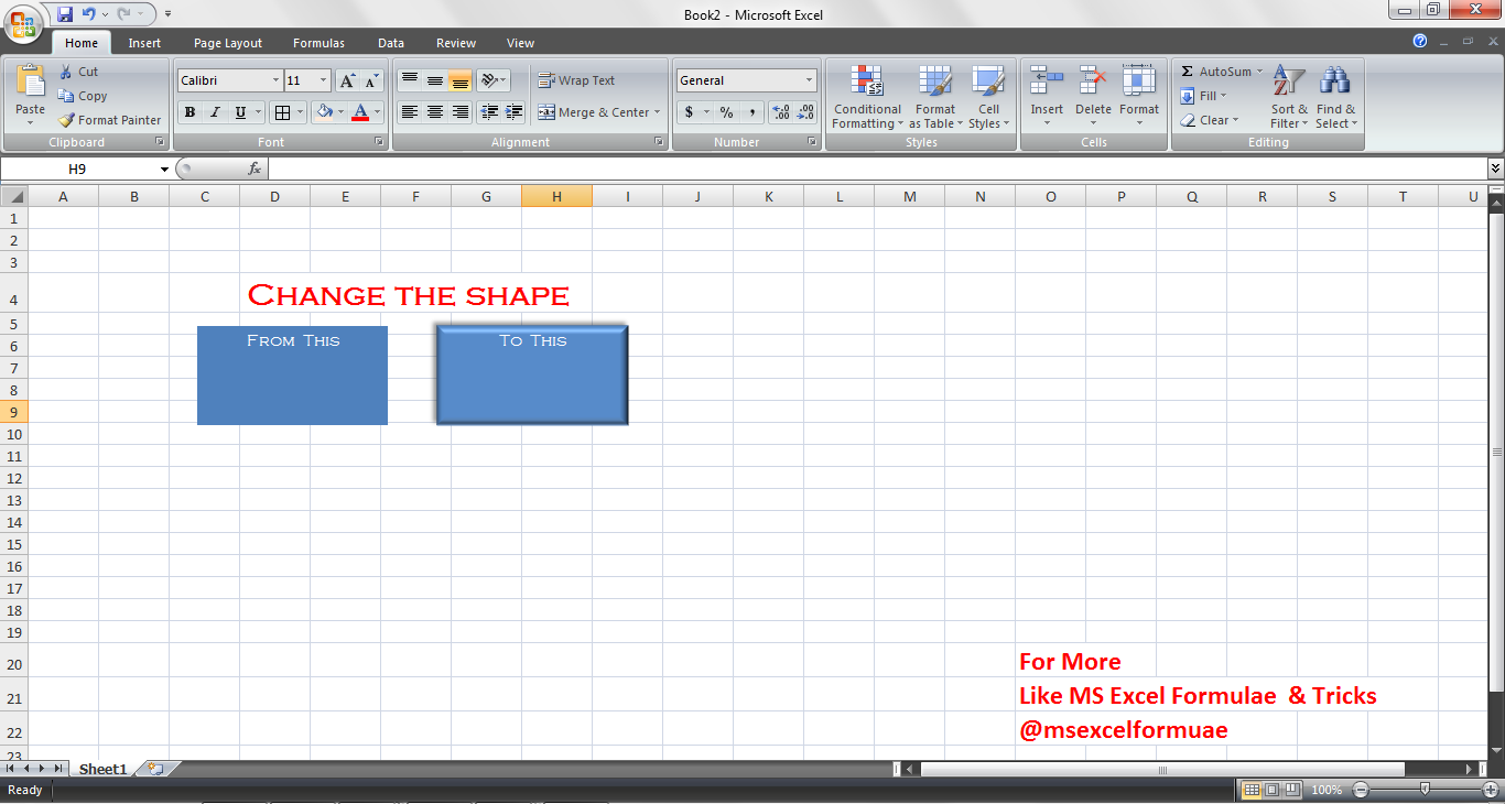 How to format a shape? 1.... - MS Excel Formulae & Tricks