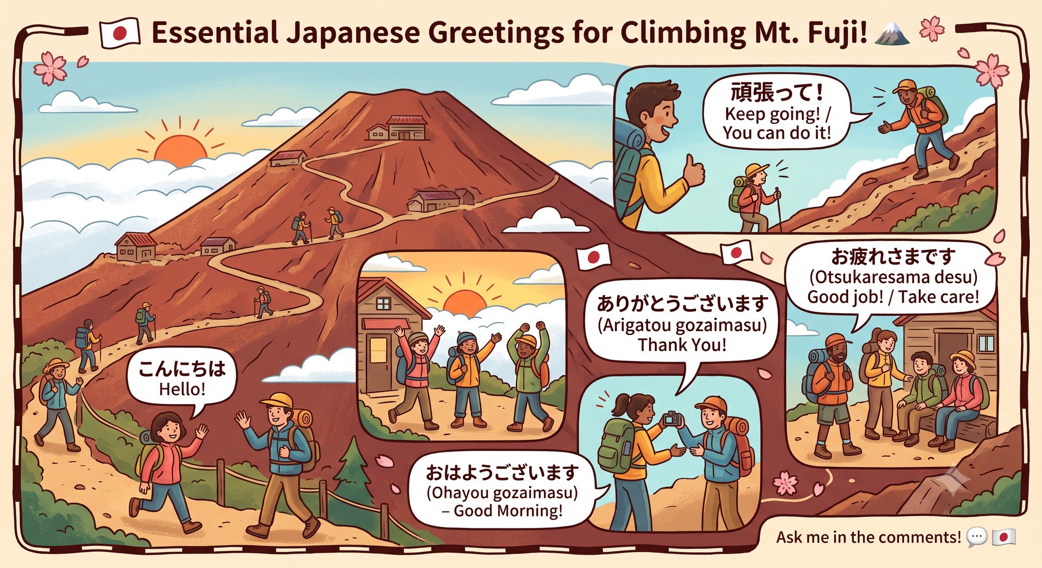 What are some common Japanese greetings to share?