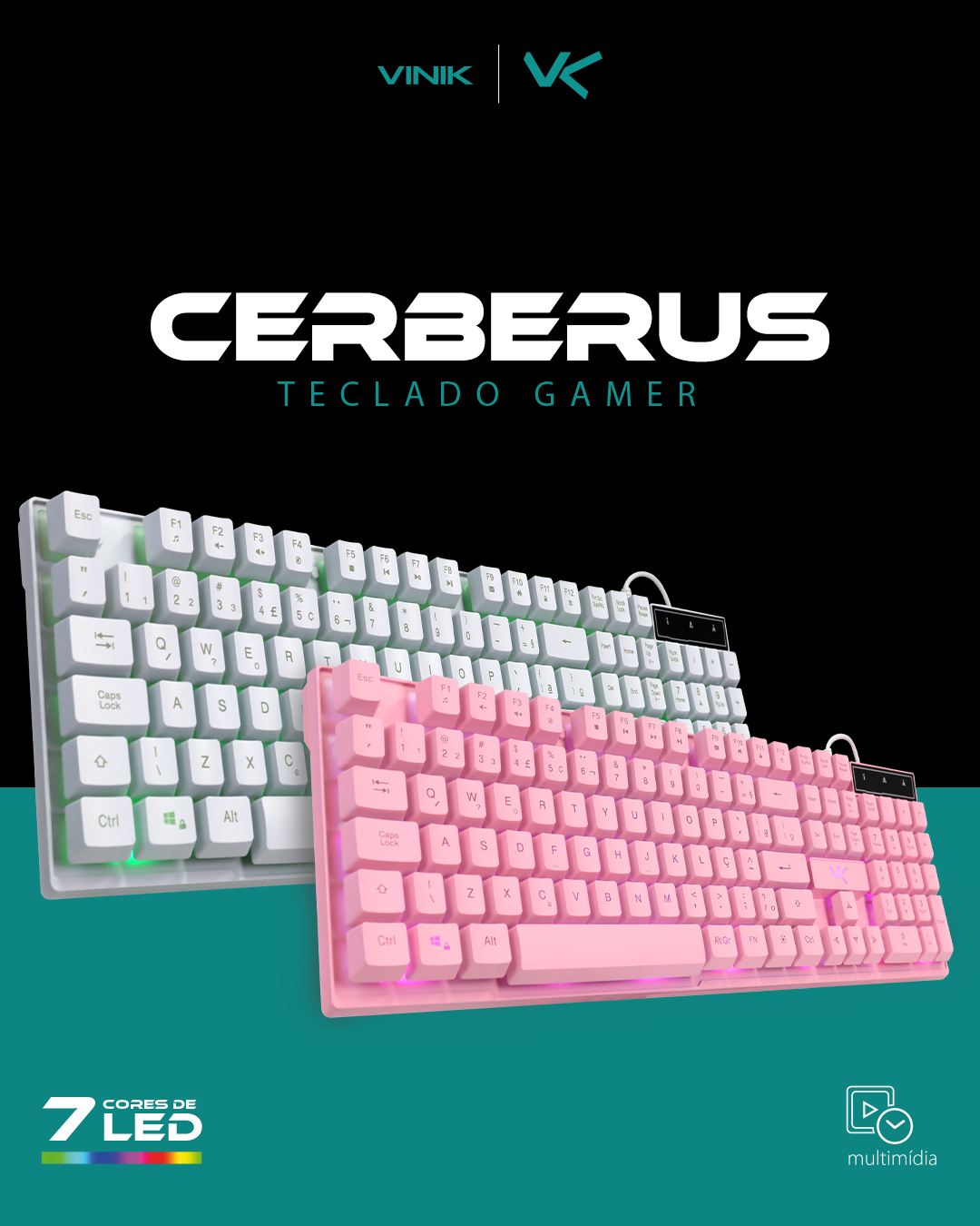 Preech Infogame - O teclado Gamer Cerberus da Vinik possui...