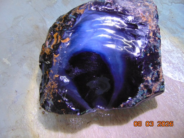 Electric Blue Obsidian Specimen for Sale - 3.9 lbs, Lassen Creek, CA