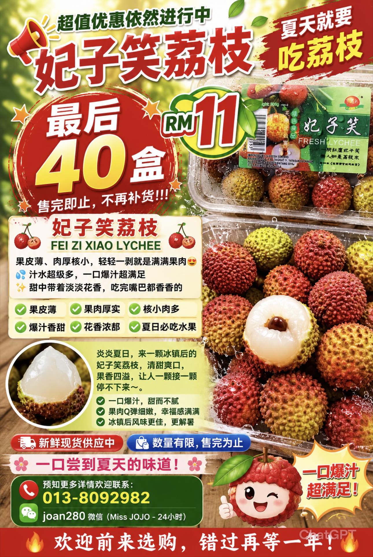 Joan - 📣中国🇨🇳“妃子笑”荔枝超值优惠依然进行中📣 💥 最后