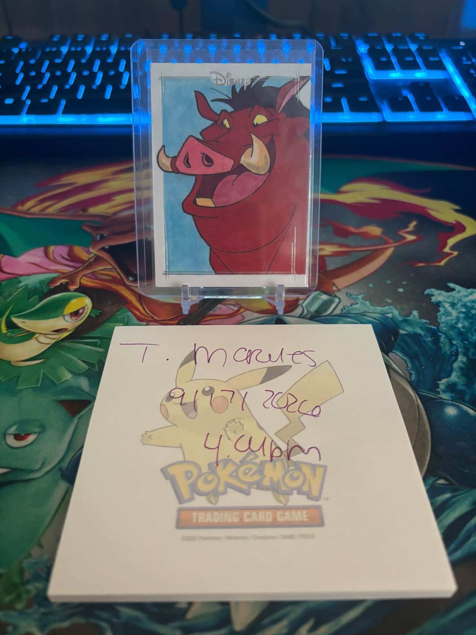 2026 Topps Chrome Disney 1/1 artist sketch of Pumbaa by Tom Amici