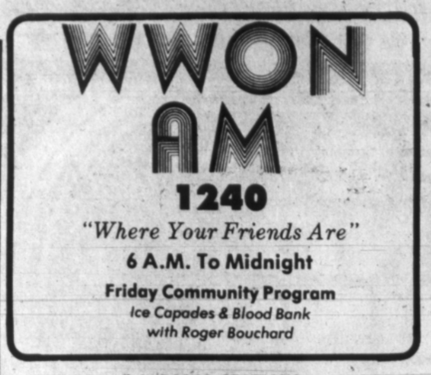 Woonsocket: Past and Present | December, 1975. Perpetual radio host ...