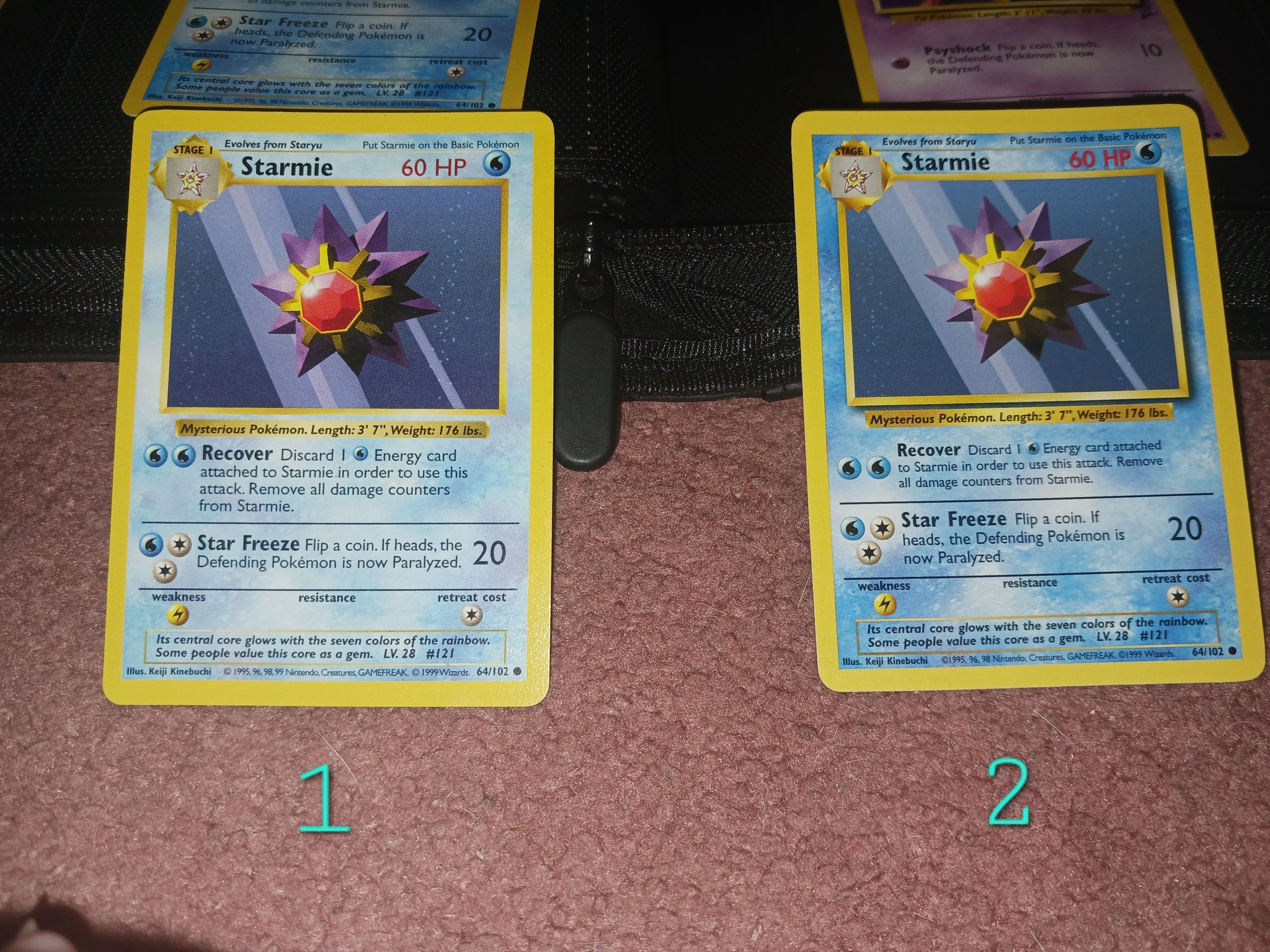 Starmie　スターミー● シャドウレス　Shadowless　ウィザーズ Is this Starmie card a shadowless 1st edition?