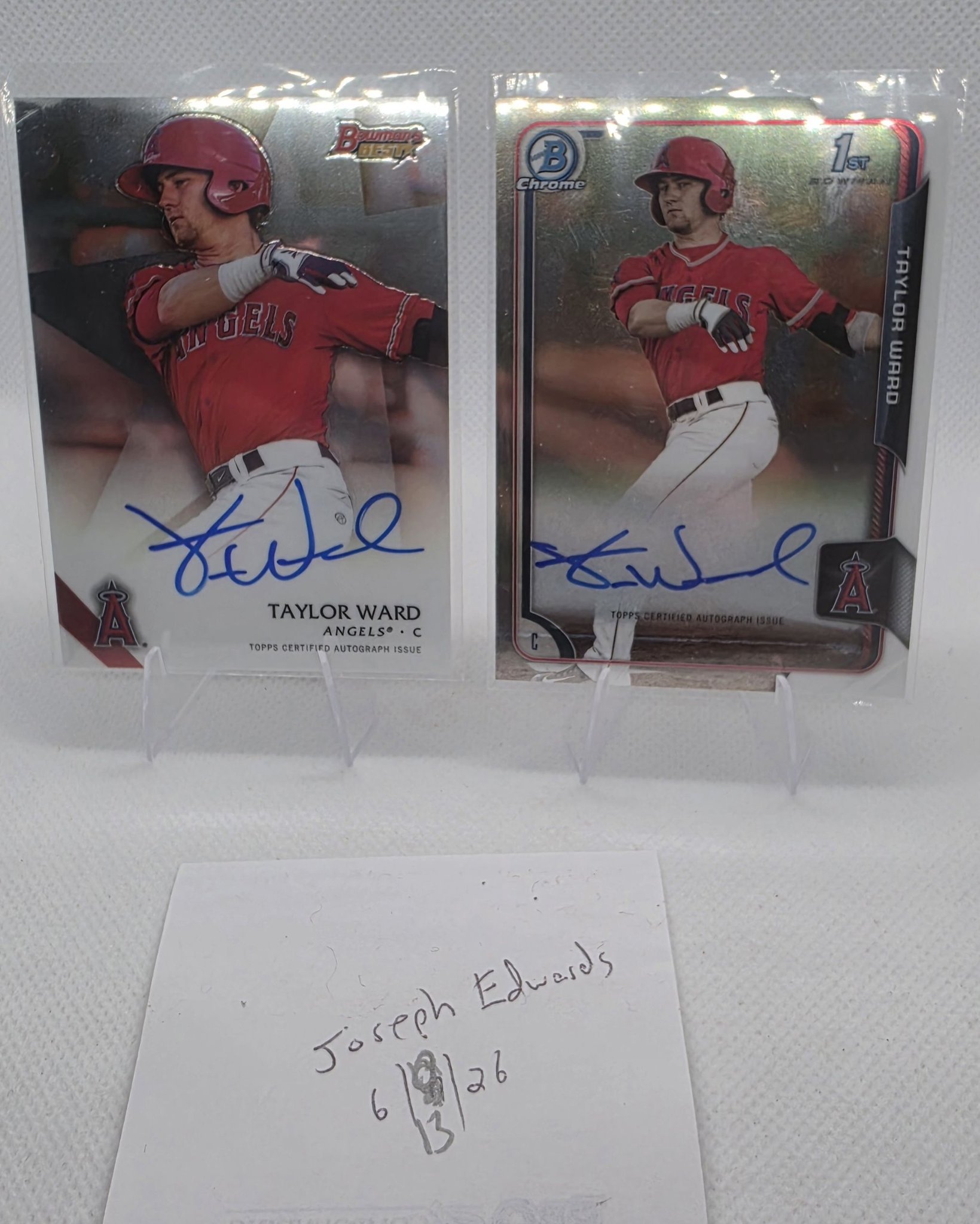 ? TAYLOR WARD 1ST CHROME ON CARD AUTO & BOWMAN