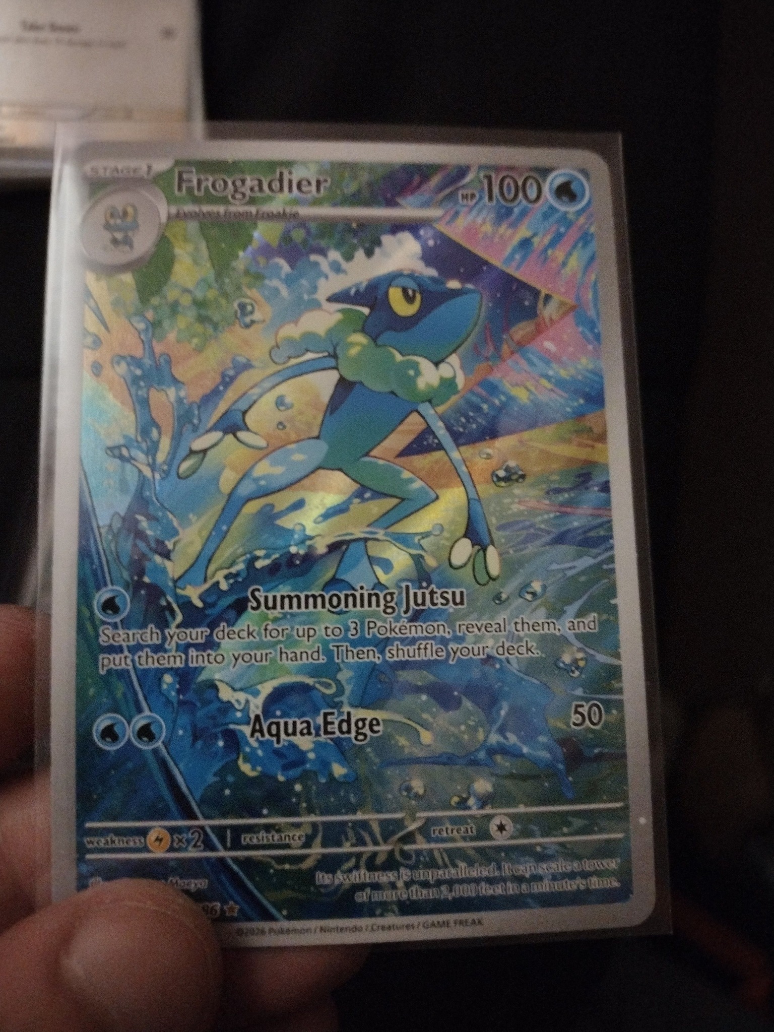 frogadier pokemon card SM Forbidden light Card: - 23/131 - Reverse Holo prevent that damage White dot error on the