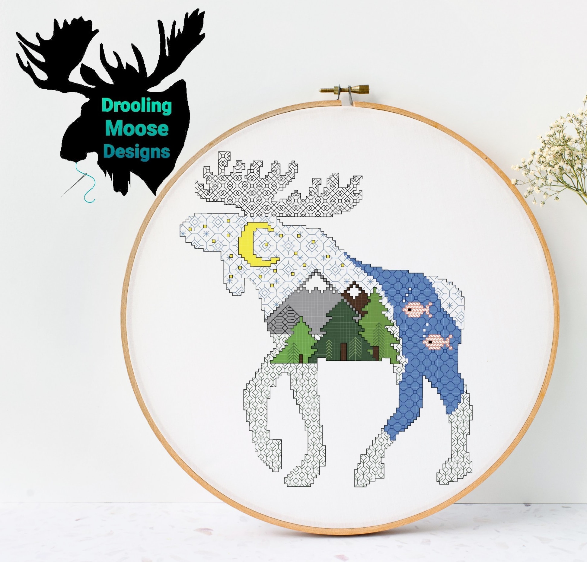 📣 New blackwork digital pattern!!... - Drooling Moose Designs | Facebook