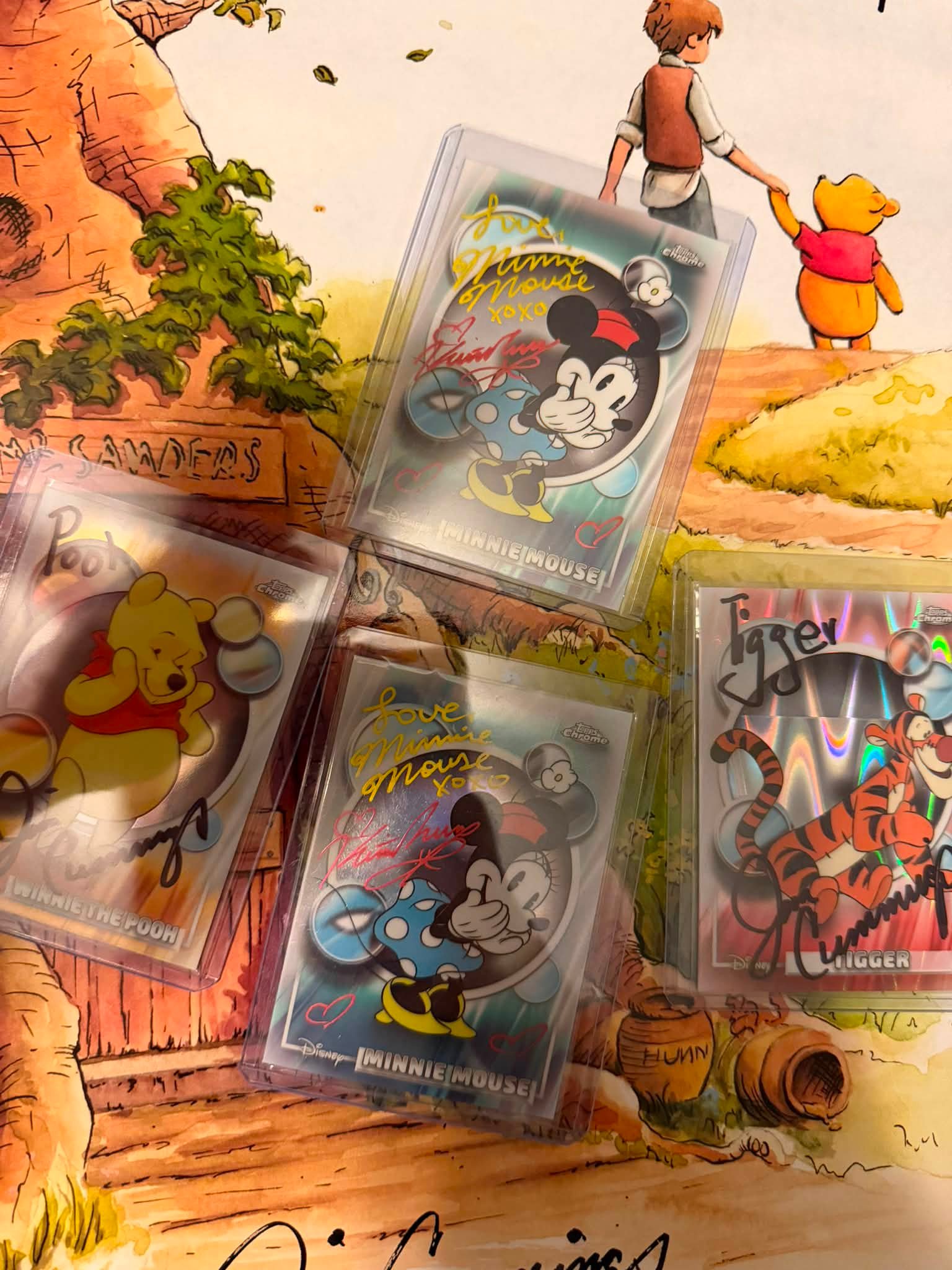 Signed Disney Trading Cards by Jim Cummings and Kaitlyn Robrock as