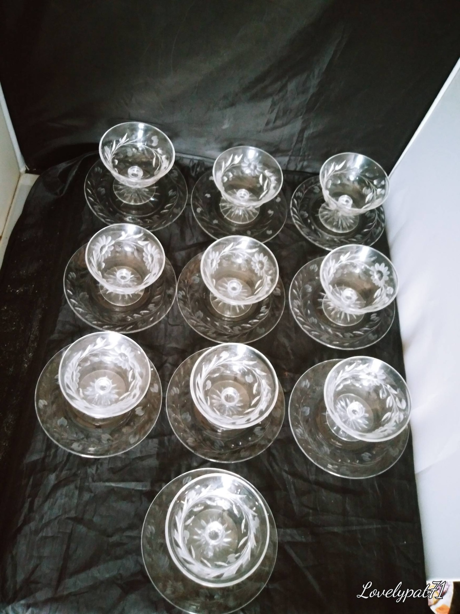 Vintage Boda KOS2 Astrid and Rosa crystal dessert coupes and