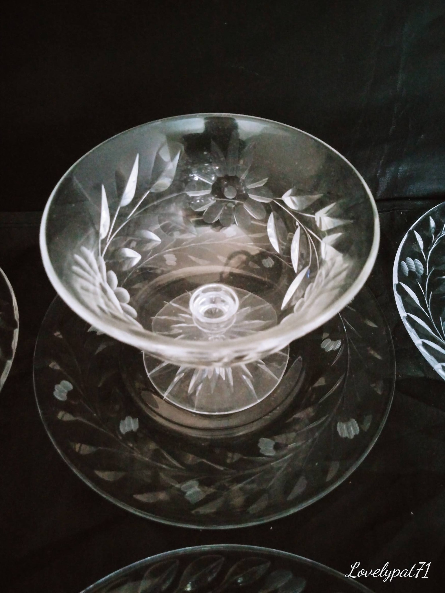 Vintage Boda KOS2 Astrid and Rosa crystal dessert coupes and
