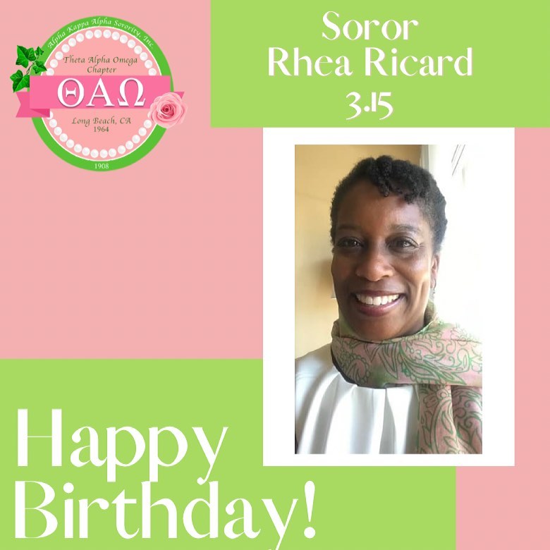Happy belated birthday to our very lovely Soror Rhea Ricard. 🎂🎉 We wish ...
