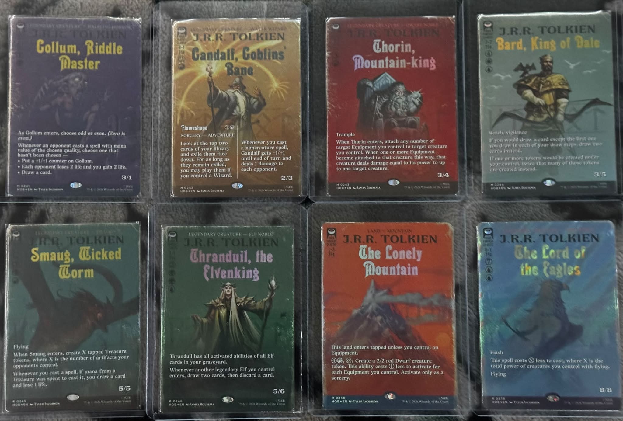 Hobbit Lord of the Rings MTG card set in foils