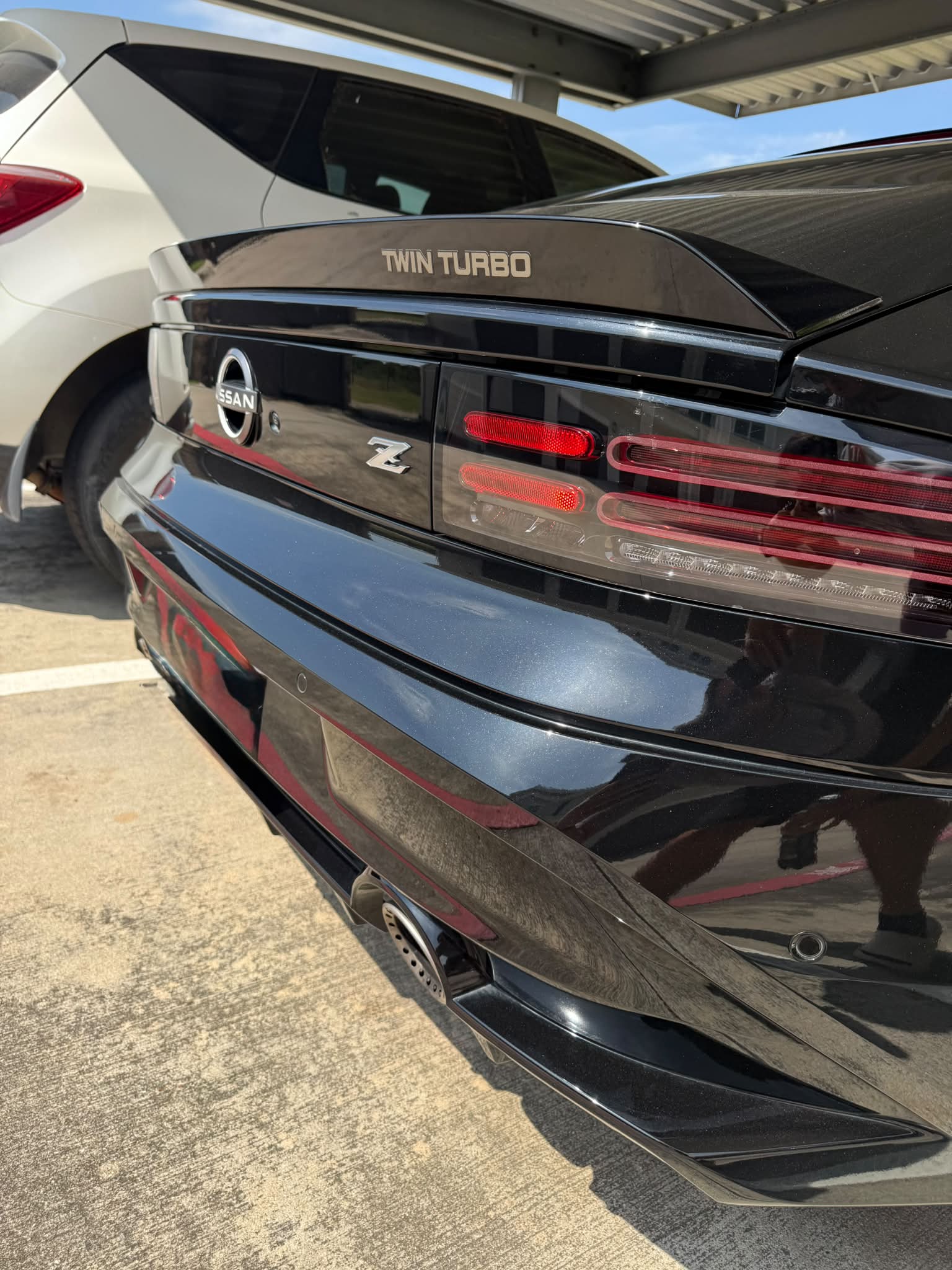 OEM 300ZX twin turbo decal installation on Nissan Z