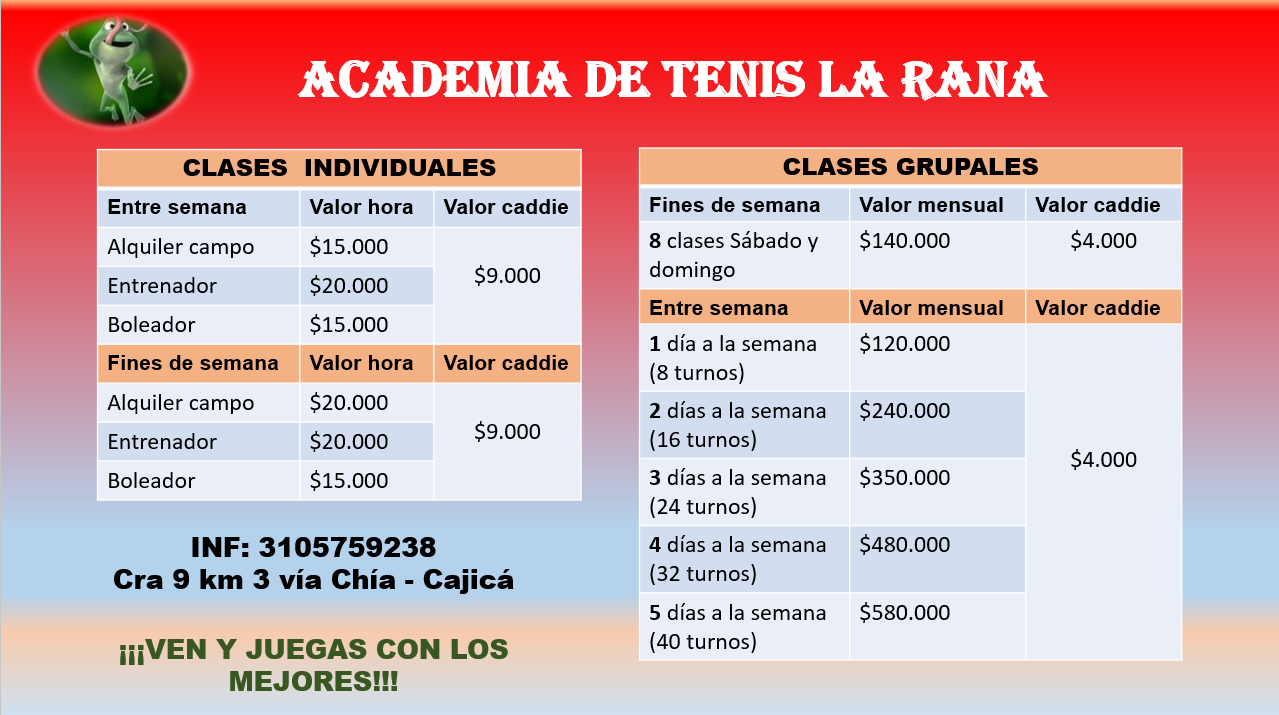 Academia de tenis La Rana | Chía