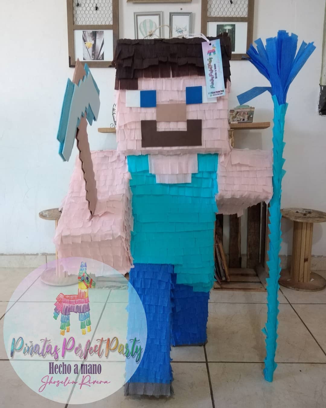 Piñata Minecraft Steve 💖 Gracias... - Perfect Party Piñatas