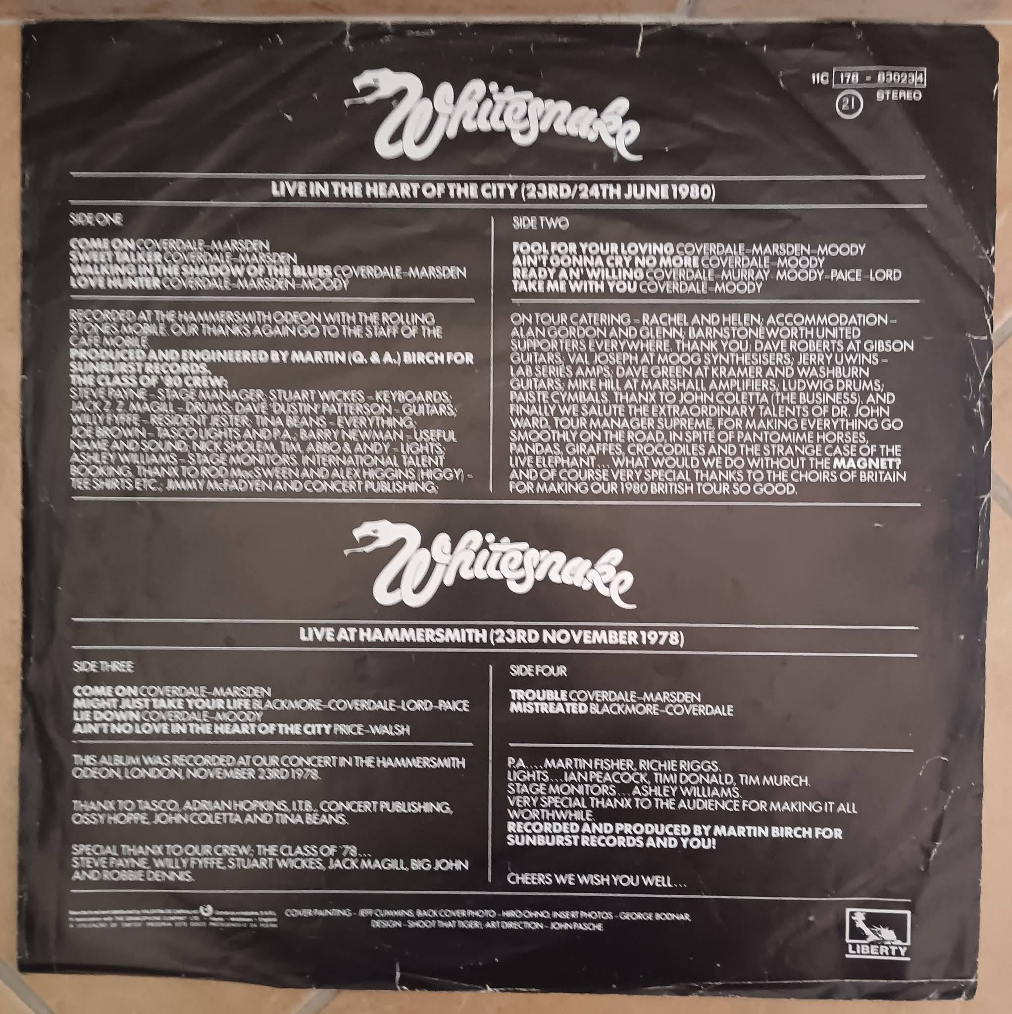 HC 830234 830224 21 STEREO Whitsnake THE HEART OF THE
