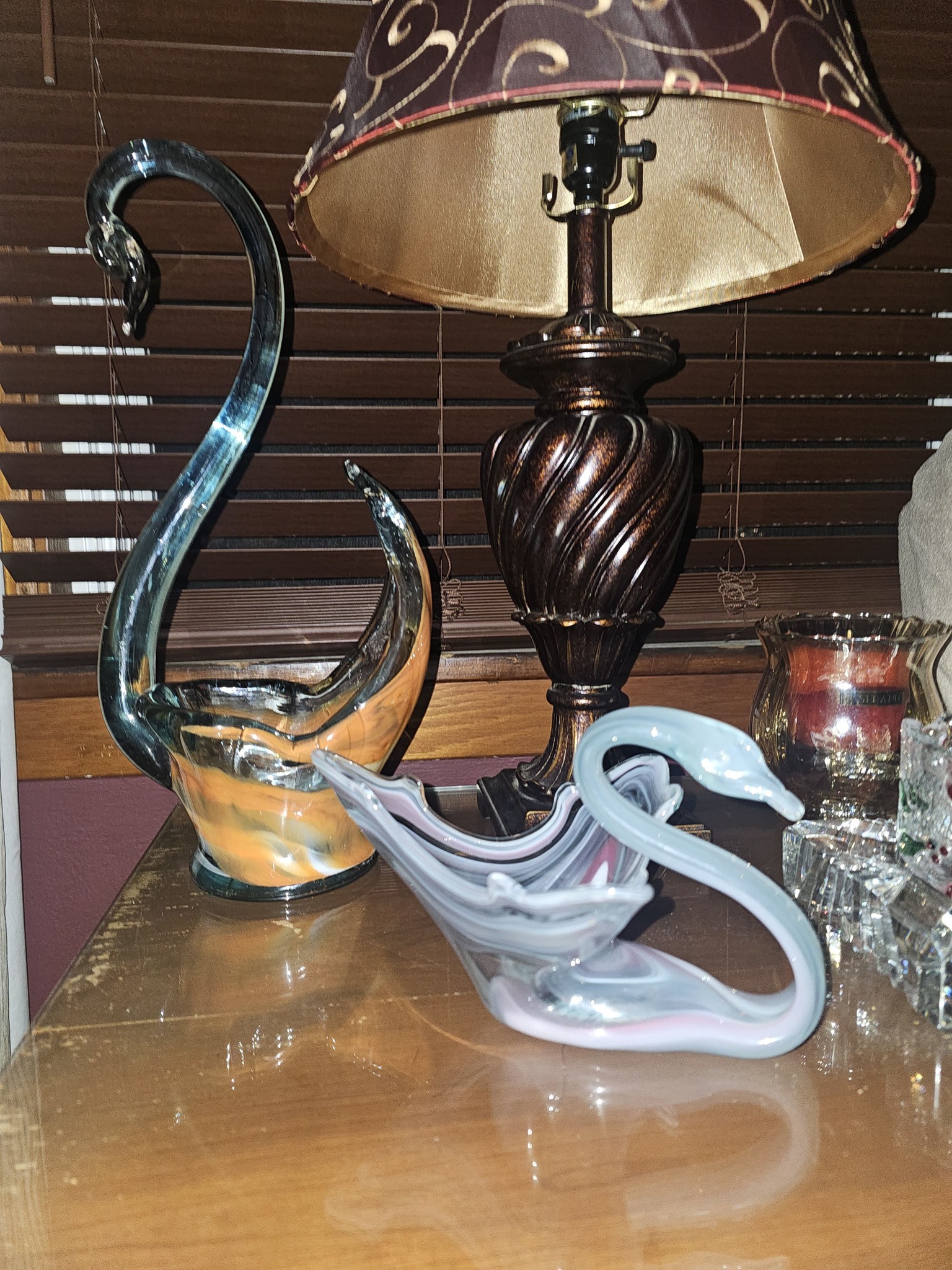Found two glass swan bowls for $20 at a vintage market