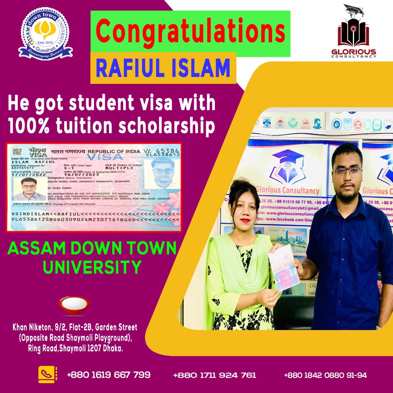 Congratulations Rafiul.... - Study in India With Scholarship